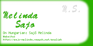melinda sajo business card