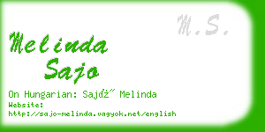 melinda sajo business card